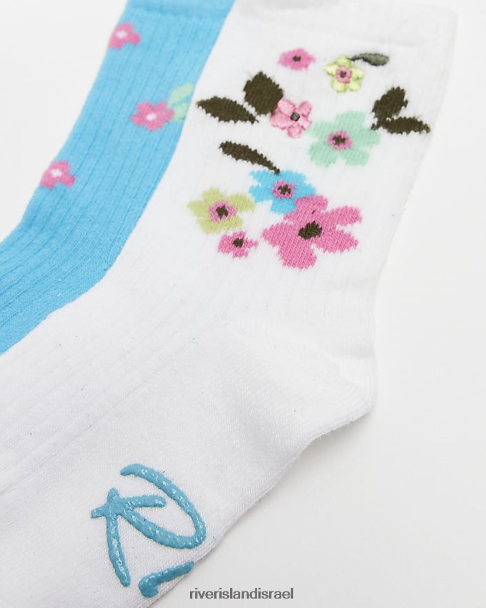 אביזרים River Island גרביים פרחוניות של mg ri 2 חבילות כְּחוֹל בנות BDZ4086751