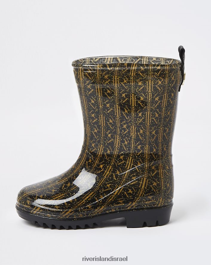 הַנעָלָה River Island מגפי גב מונוגרם של mg ri שָׁחוֹר בנות BDZ4083587