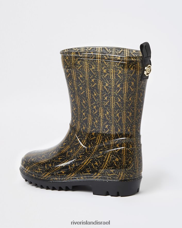 הַנעָלָה River Island מגפי גב מונוגרם של mg ri שָׁחוֹר בנות BDZ4083587