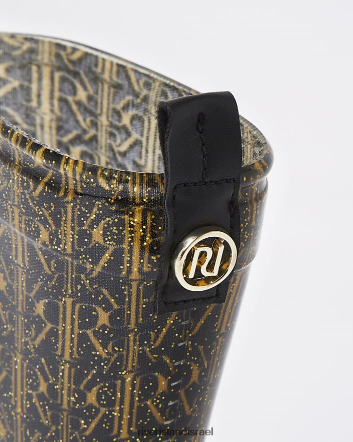 הַנעָלָה River Island מגפי גב מונוגרם של mg ri שָׁחוֹר בנות BDZ4083587