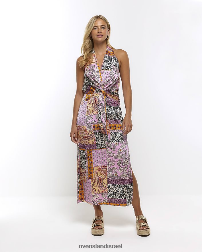 לבוש River Island שמלת midi פרחונית של פייזלי וָרוֹד נשים BDZ4081482