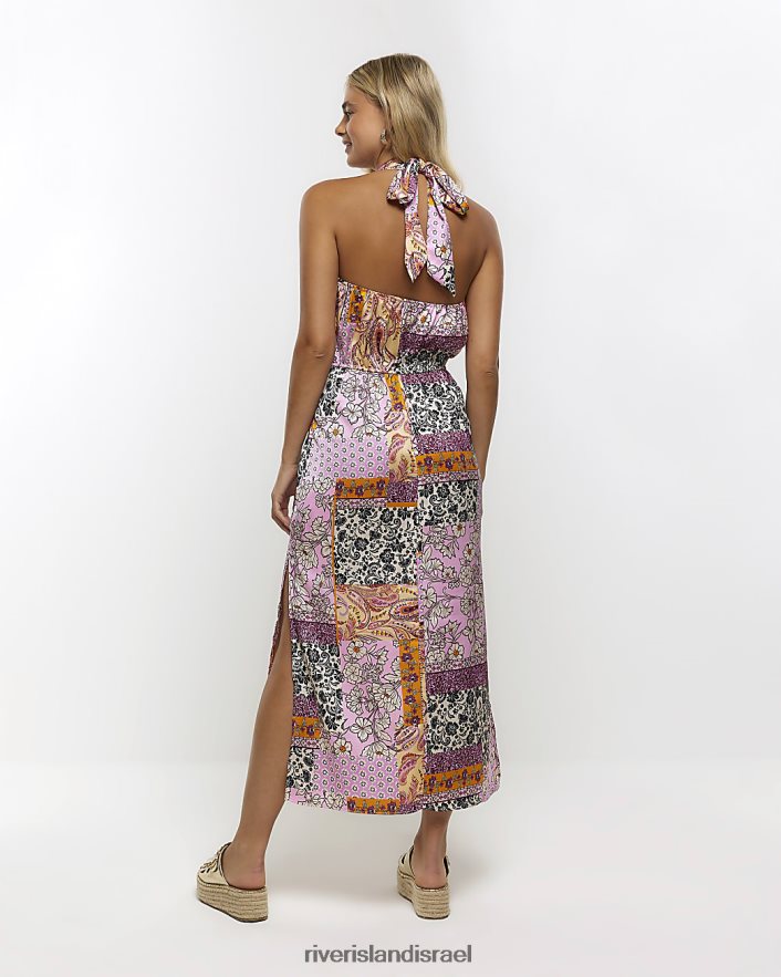 לבוש River Island שמלת midi פרחונית של פייזלי וָרוֹד נשים BDZ4081482