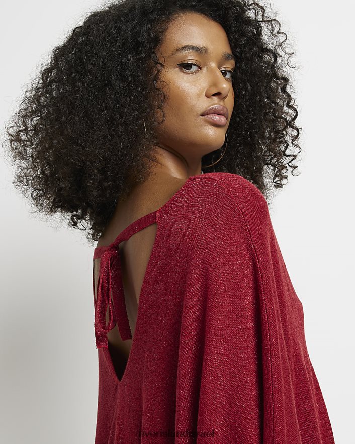 לבוש River Island שמלת midi עם שרוול עטלף אָדוֹם נשים BDZ4081708