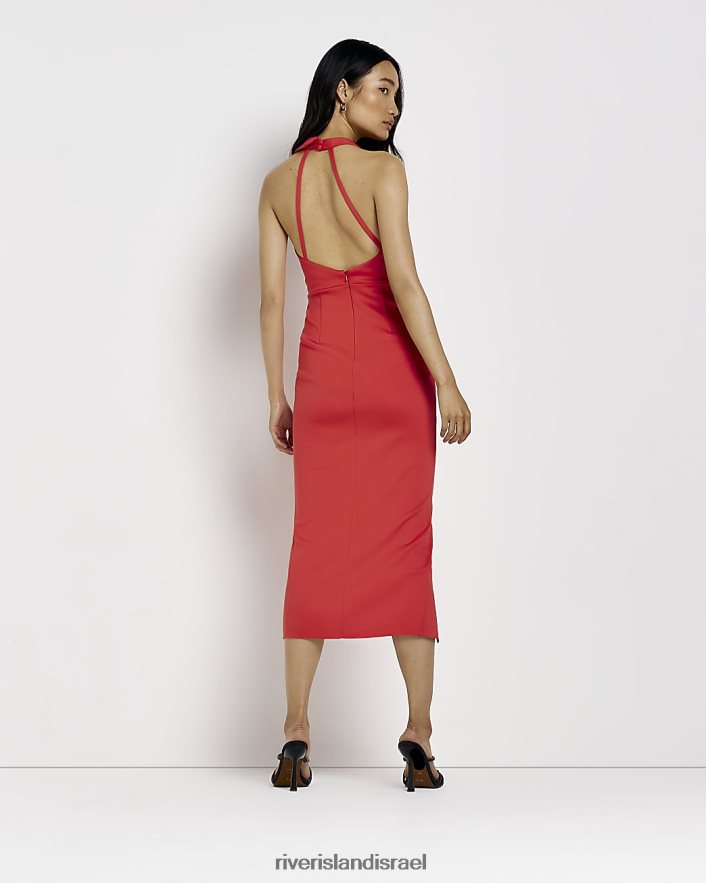 לבוש River Island שמלת בלייזר midi bodycon עם צווארון צווארון אָדוֹם נשים BDZ4081914