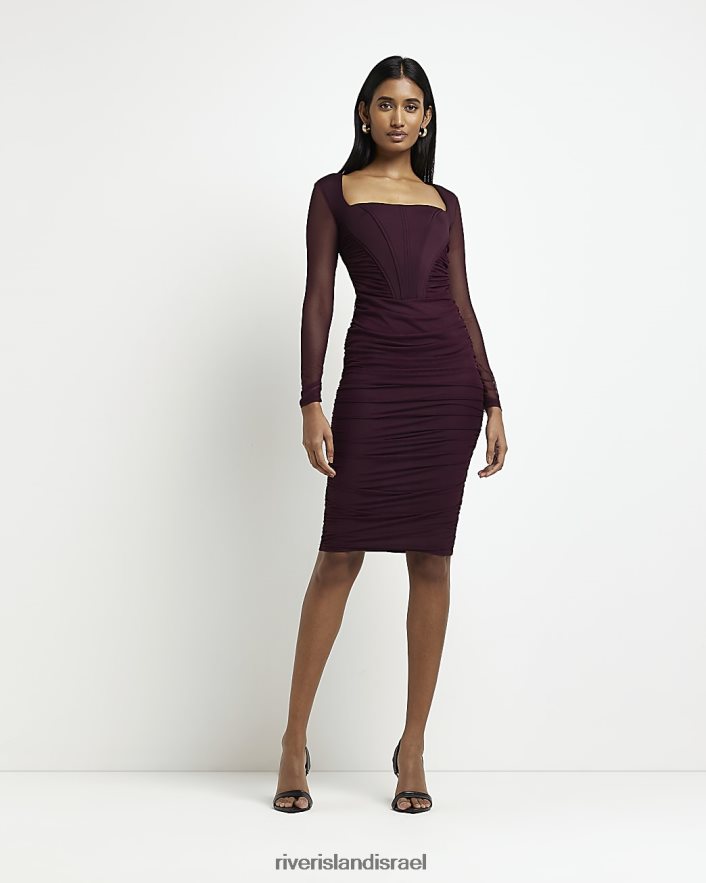 לבוש River Island שמלת midi bodycon מחוך אָדוֹם נשים BDZ4081956