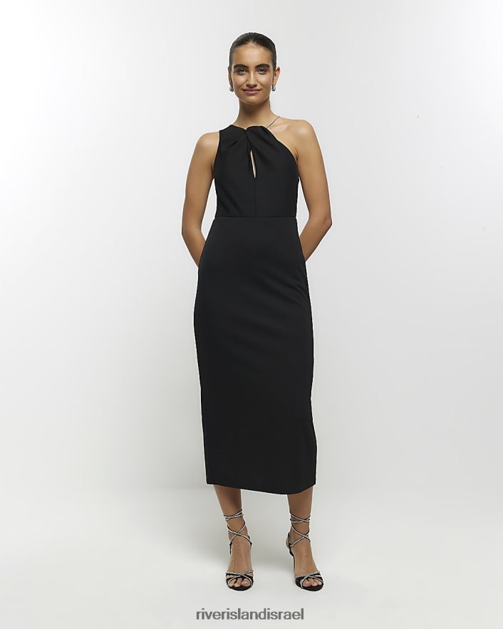 לבוש River Island שמלת midi bodycon עם צווארון חולטר יהלומי שָׁחוֹר נשים BDZ4083933