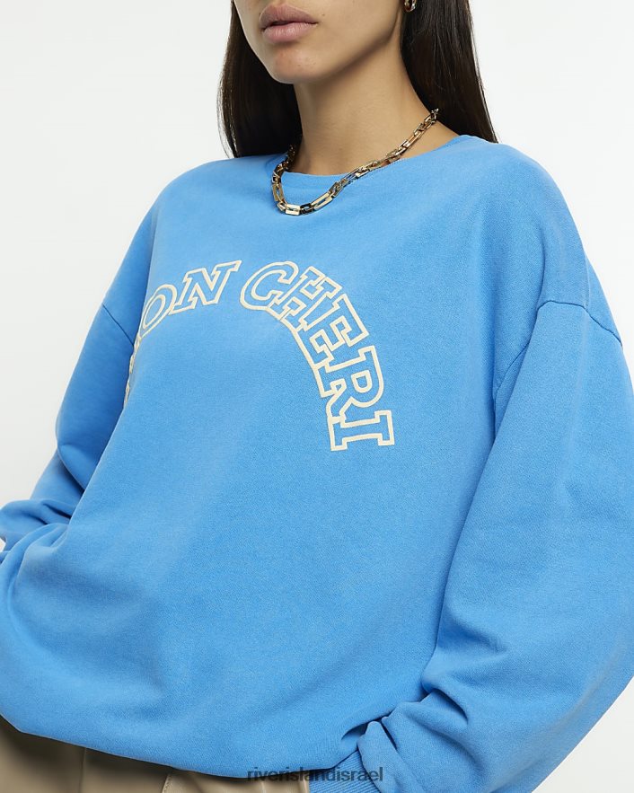 לבוש River Island סווטשירט mon cherie כְּחוֹל נשים BDZ408676