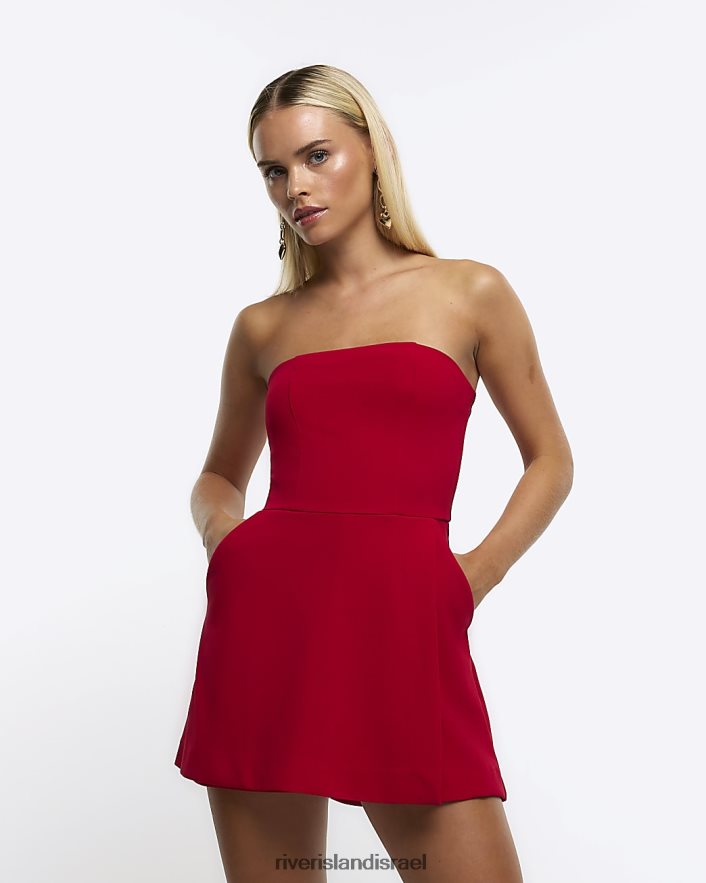 לבוש River Island חליפת משחק petite bandeau skort אָדוֹם נשים BDZ4085270