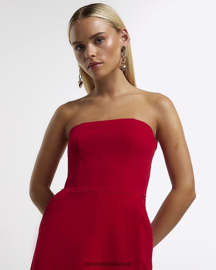 לבוש River Island חליפת משחק petite bandeau skort אָדוֹם נשים BDZ4085270
