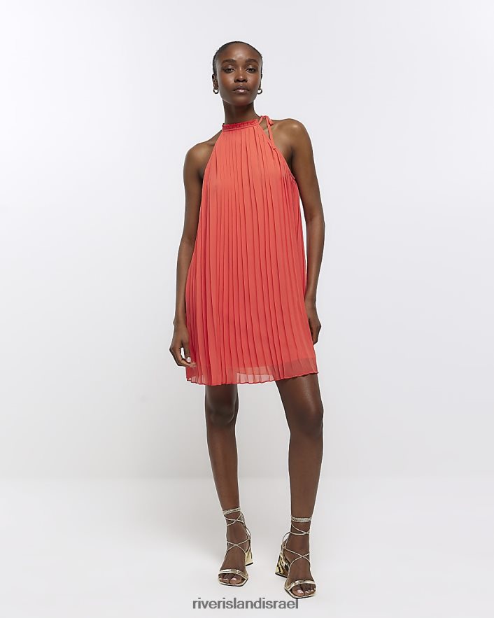 לבוש River Island שמלת מיני plisse אלמוג נשים BDZ4081489