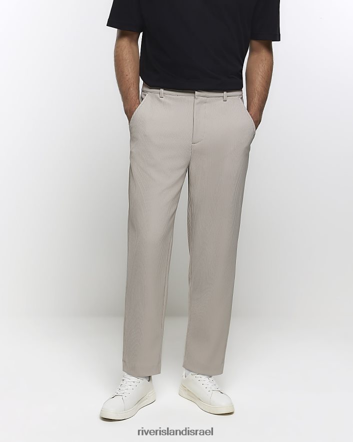 לבוש River Island מכנסיים חכמים של plisse מחודדים אקרו גברים BDZ4082374