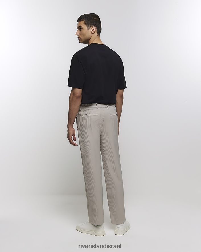 לבוש River Island מכנסיים חכמים של plisse מחודדים אקרו גברים BDZ4082374