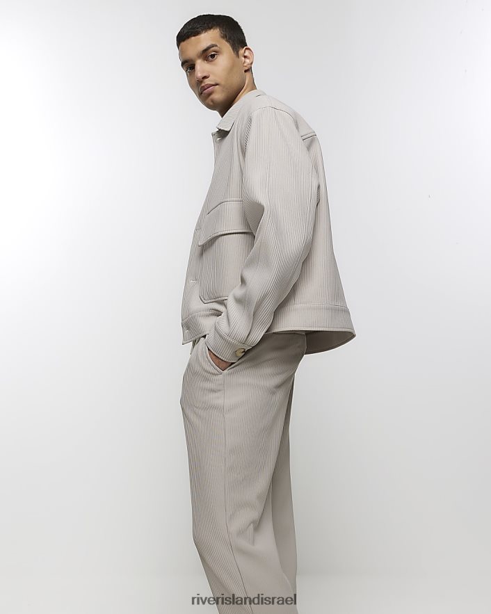 לבוש River Island מכנסיים חכמים של plisse מחודדים אקרו גברים BDZ4082374