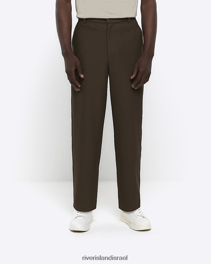 לבוש River Island מכנסיים חכמים של plisse מחודדים חָקִי גברים BDZ4082375