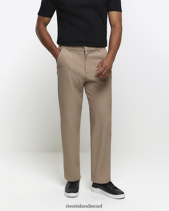 לבוש River Island מכנסי plisse מחודדים אֶבֶן גברים BDZ4082377