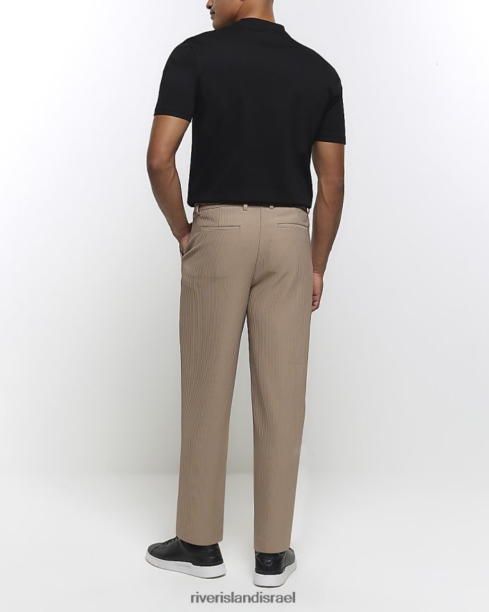 לבוש River Island מכנסי plisse מחודדים אֶבֶן גברים BDZ4082377