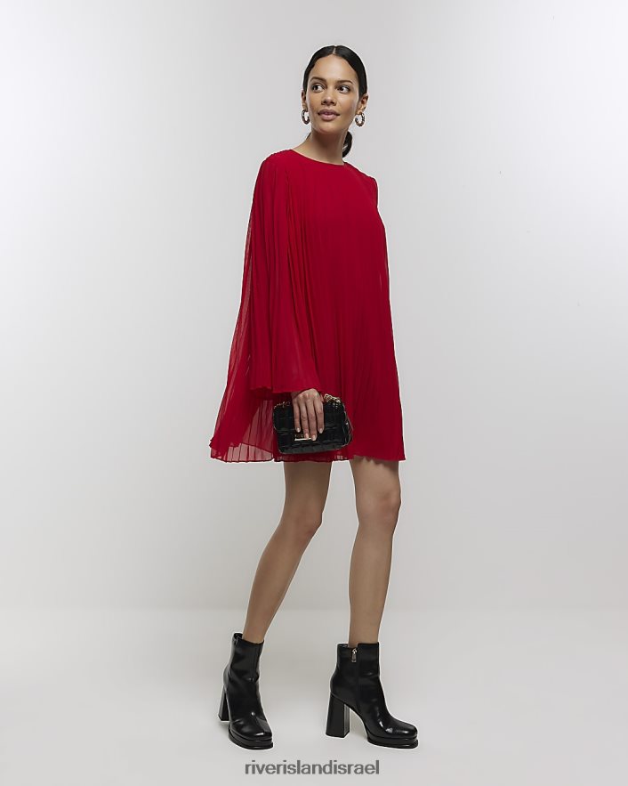 לבוש River Island שמלת מיני plisse shift אָדוֹם נשים BDZ4084291