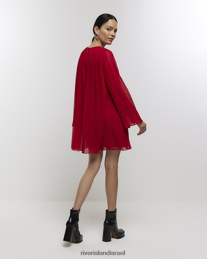 לבוש River Island שמלת מיני plisse shift אָדוֹם נשים BDZ4084291