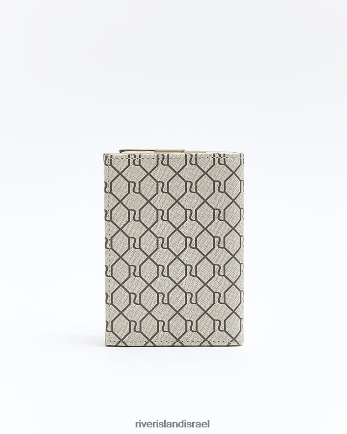 אביזרים River Island כיסוי דרכון מונוגרמה ri בז' נשים BDZ4081443