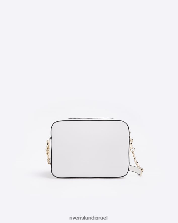 אביזרים River Island תיק קרוס גוף מנעול מונוגרם ri לבן נשים BDZ4081932