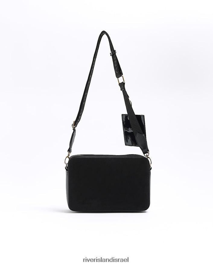 אביזרים River Island תיק קרוס גוף מונוגרם ri שָׁחוֹר נשים BDZ408327