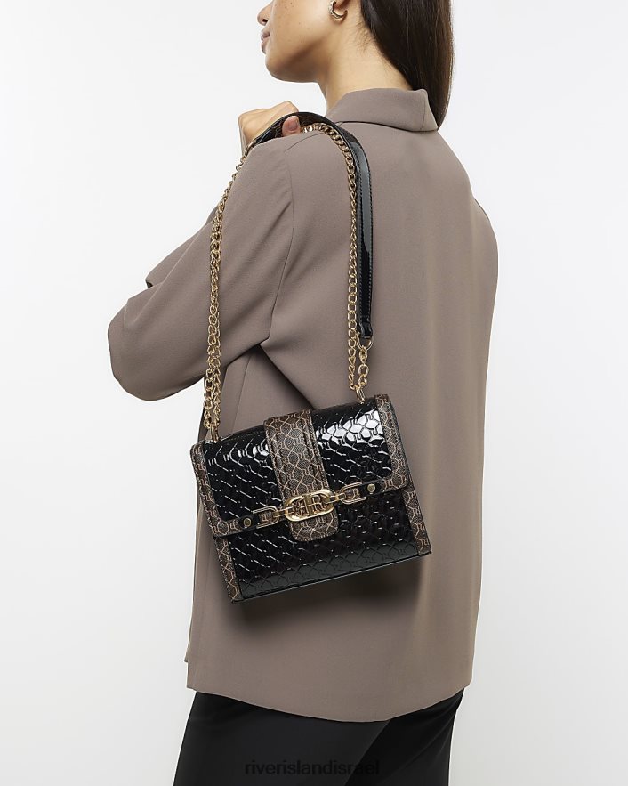 אביזרים River Island שקית מונוגרמה ri מובלטת שָׁחוֹר נשים BDZ4083804