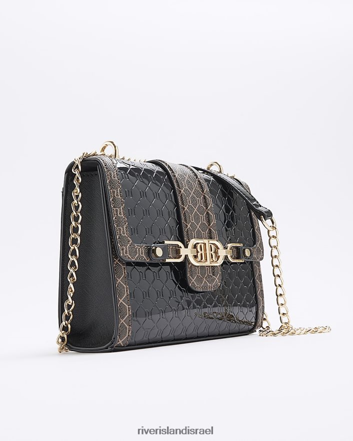 אביזרים River Island שקית מונוגרמה ri מובלטת שָׁחוֹר נשים BDZ4083804