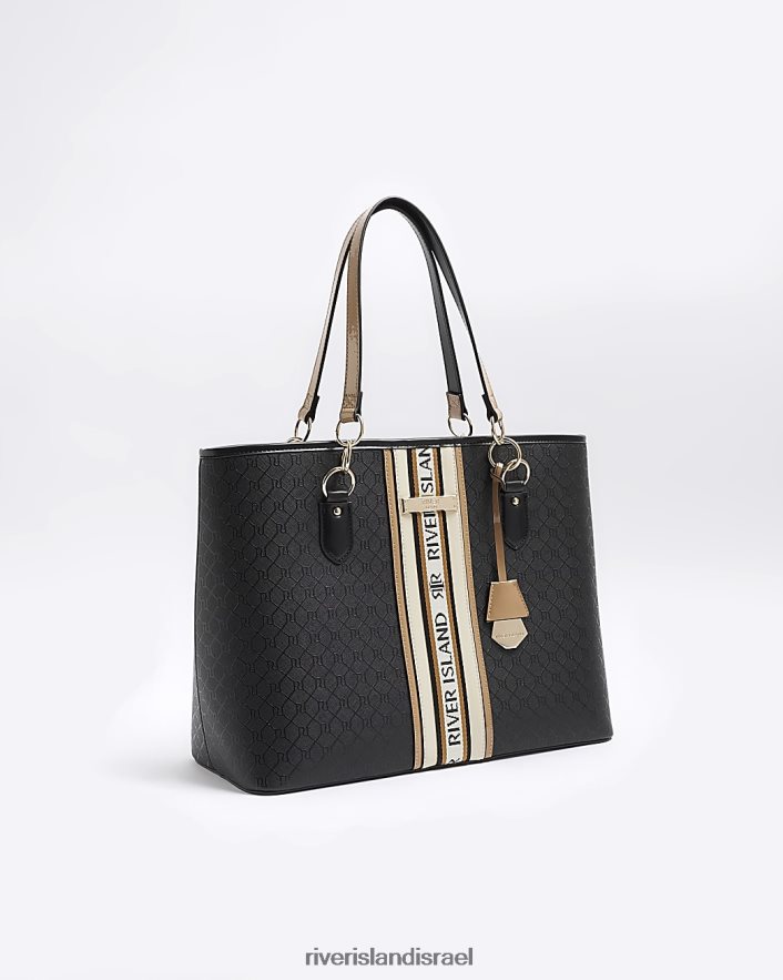 אביזרים River Island תיק קניות מונוגרמה ri שָׁחוֹר נשים BDZ4083821