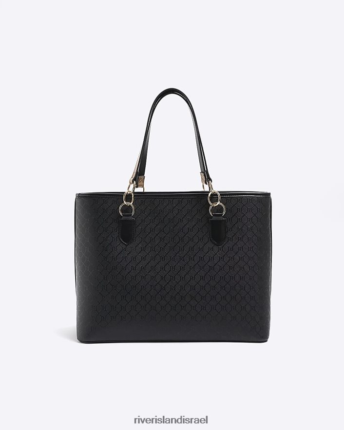 אביזרים River Island תיק קניות מונוגרמה ri שָׁחוֹר נשים BDZ4083821