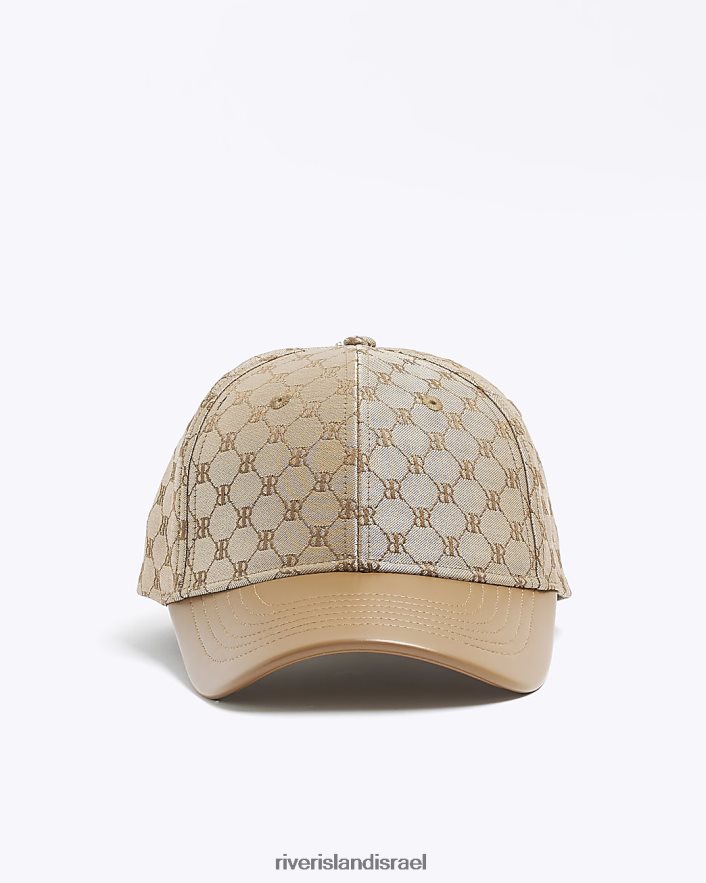 אביזרים River Island כובע מונוגרמה ri חום נשים BDZ4083832