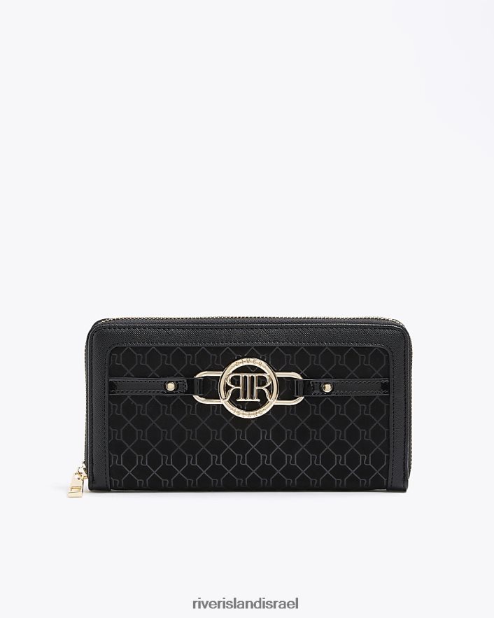 אביזרים River Island ארנק מונוגרמה ri שָׁחוֹר נשים BDZ4083876