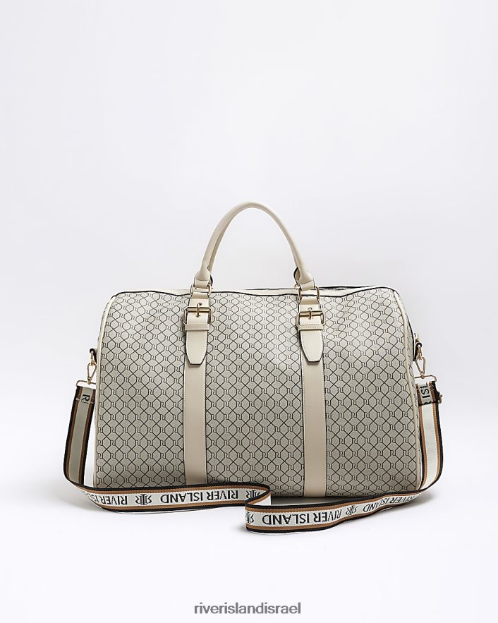 אביזרים River Island תיק נסיעות מונוגרמה ri בז' נשים BDZ4083925