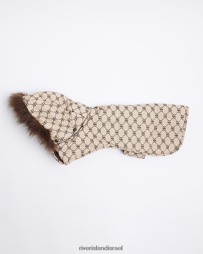 אביזרים River Island מעיל כלב מונוגרם ri חום נשים BDZ4084069