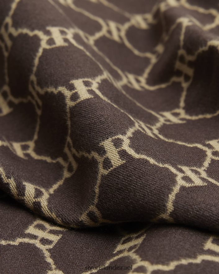 אביזרים River Island צעיף מונוגרמה ri חום נשים BDZ4084213