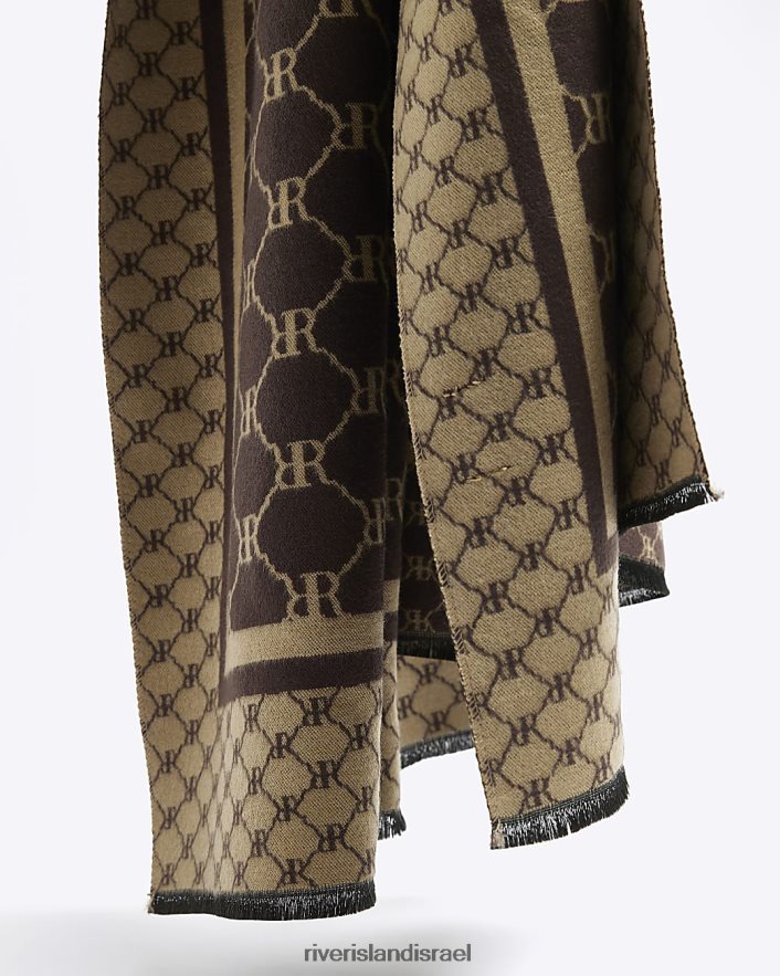 אביזרים River Island צעיף מונוגרמה ri חום נשים BDZ4084213