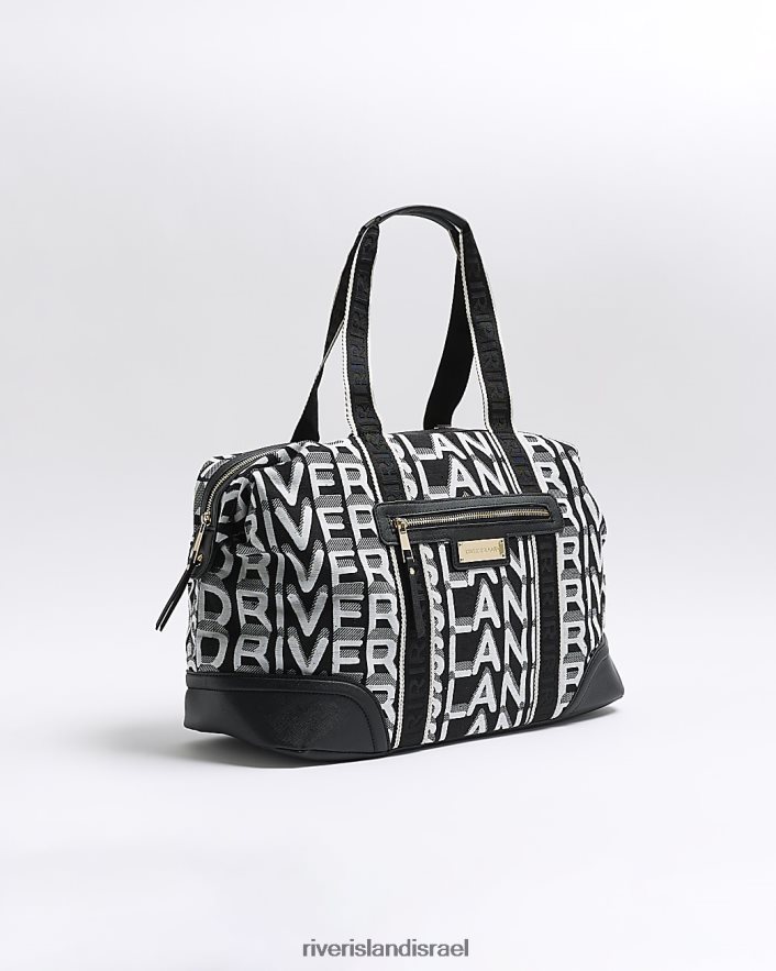 אביזרים River Island תיק נסיעות מונוגרם מסוג ג'קארד ri שָׁחוֹר נשים BDZ4084283