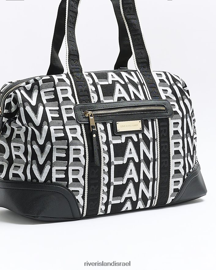 אביזרים River Island תיק נסיעות מונוגרם מסוג ג'קארד ri שָׁחוֹר נשים BDZ4084283