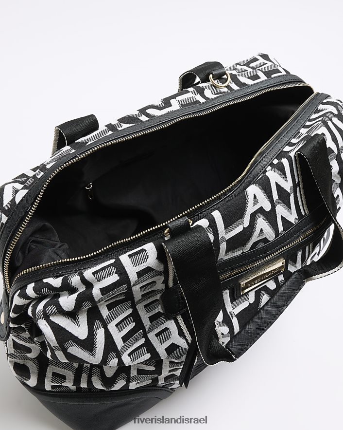 אביזרים River Island תיק נסיעות מונוגרם מסוג ג'קארד ri שָׁחוֹר נשים BDZ4084283