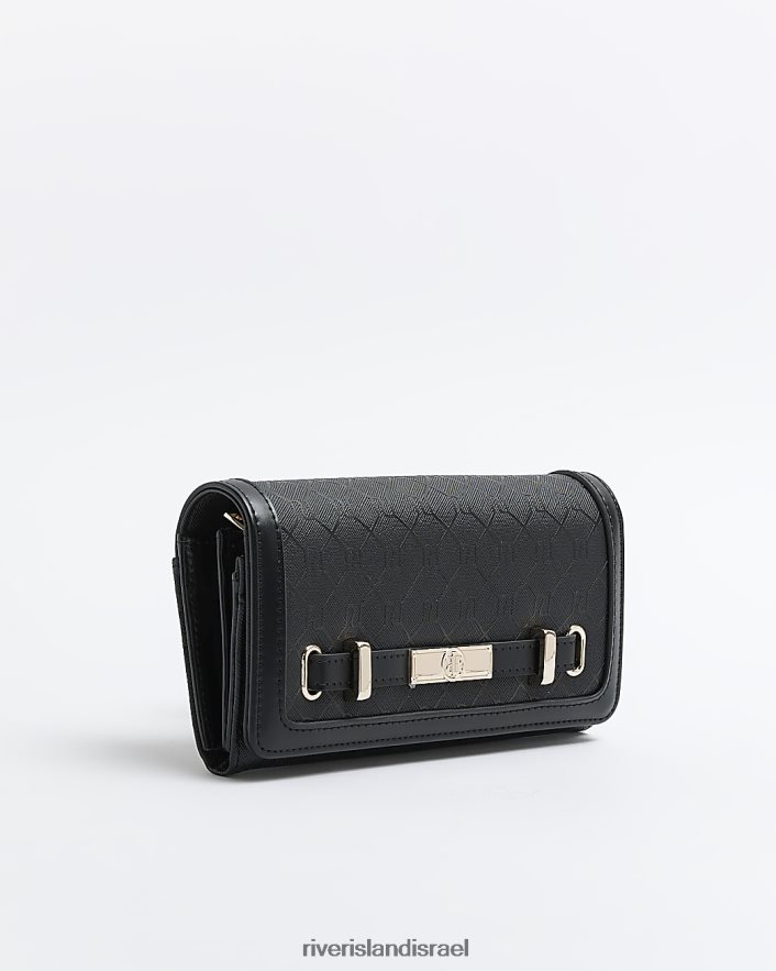 אביזרים River Island ארנק מונוגרמה ri שָׁחוֹר נשים BDZ4084456