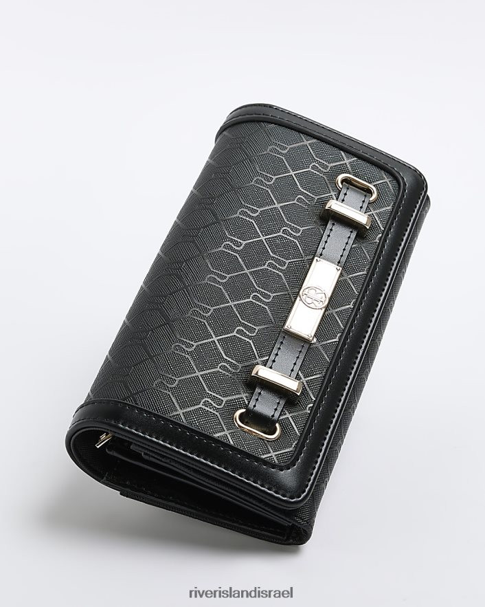 אביזרים River Island ארנק מונוגרמה ri שָׁחוֹר נשים BDZ4084456