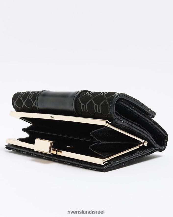 אביזרים River Island ארנק קליפ עליון מונוגרמה ri שָׁחוֹר נשים BDZ4084559