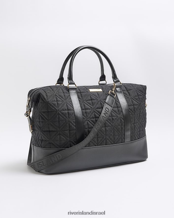 אביזרים River Island תיק נסיעות מונוגרם מסוג ג'קארד ri שָׁחוֹר נשים BDZ408458