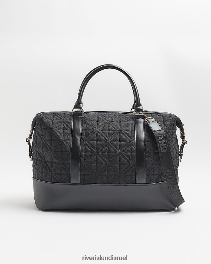 אביזרים River Island תיק נסיעות מונוגרם מסוג ג'קארד ri שָׁחוֹר נשים BDZ408458