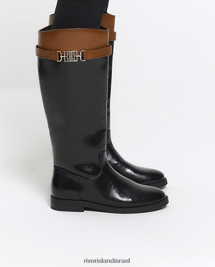 הַנעָלָה River Island ri חומרה מגפיים בגובה הברך שָׁחוֹר נשים BDZ408716