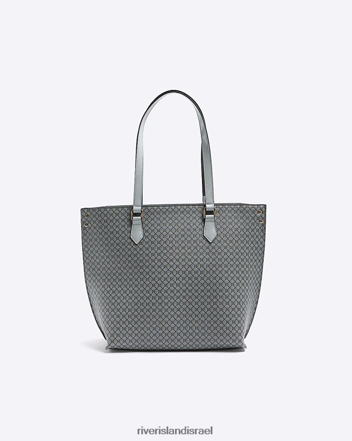 אביזרים River Island תיק קניות מונוגרמה ri אפור נשים BDZ408737