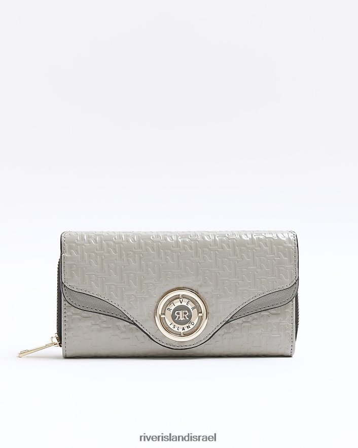 אביזרים River Island ארנק בולט מונוגרמה ri אפור נשים BDZ408845