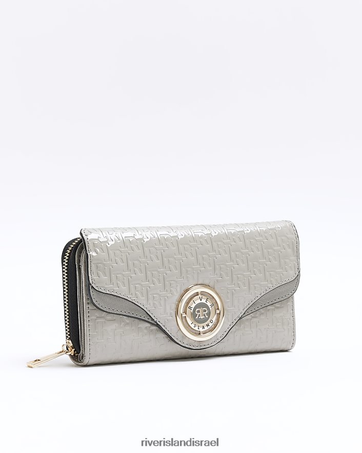 אביזרים River Island ארנק בולט מונוגרמה ri אפור נשים BDZ408845