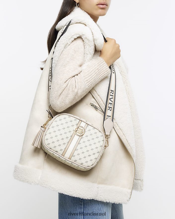 אביזרים River Island ri מונוגרמה תיק צולב גוף אפור נשים BDZ408932