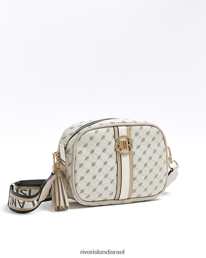 אביזרים River Island ri מונוגרמה תיק צולב גוף אפור נשים BDZ408932