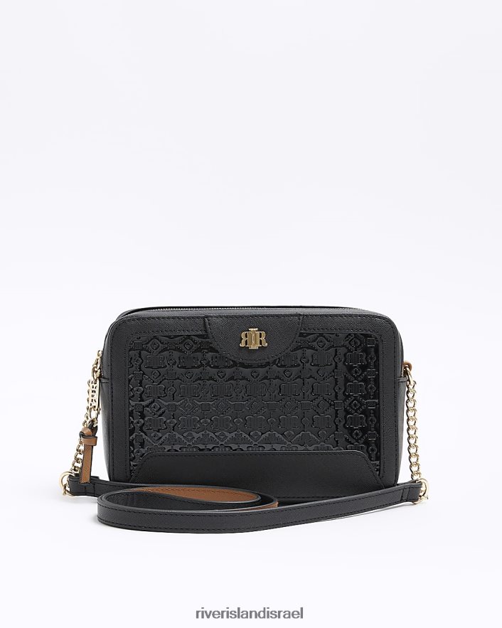 אביזרים River Island תיק קרוס גוף מובלט ri boxy שָׁחוֹר נשים BDZ4083766